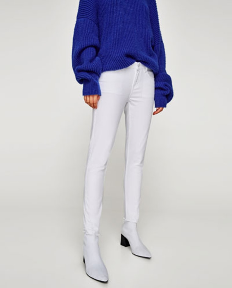 white jeans, fall fashion, Zara, shopping