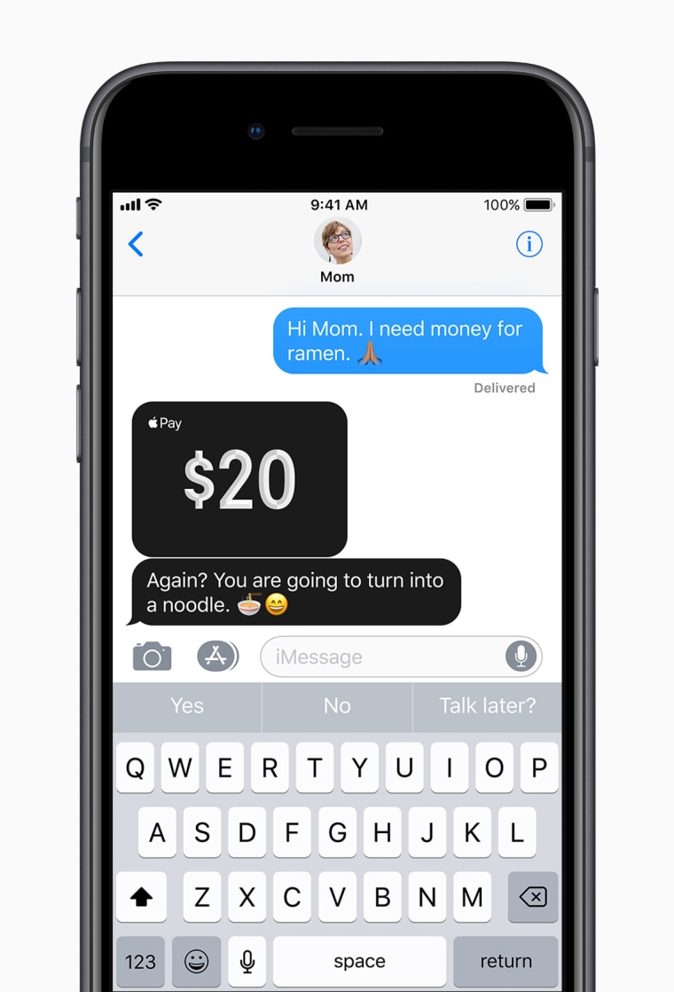 Image: Sending money to friends with Apple Pay on iOS 11
