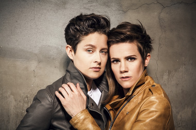 Married comedy duo Rhea Butcher (left) and Cameron Esposito