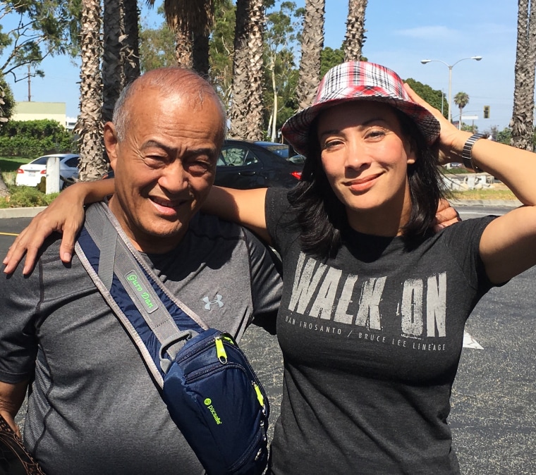 Diana Lee Inosanto with her father, Dan Inosanto.