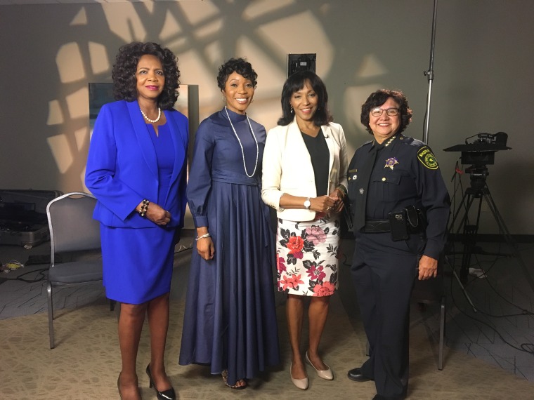 Faith Johnson, Renee Hall, Rehema Ellis and Lupe Valdez.