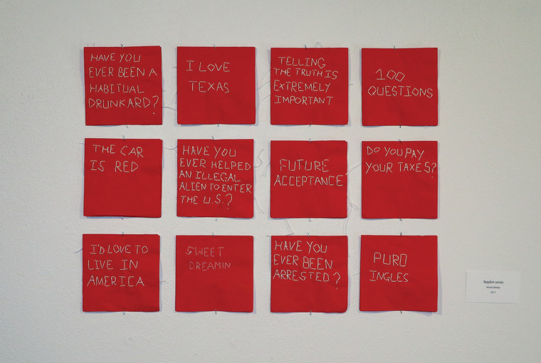 Threaded napkins from Fabiola Valenzuela's "Cake" series.