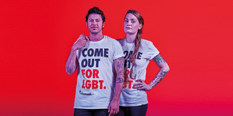 An image from the "Come Out For LGBT" campaign, launched by UK gay rights group Stonewall