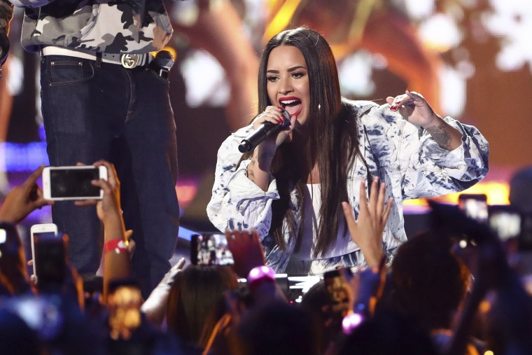 Image: Demi Lovato performs at the 2017 iHeartRadio Music Festival