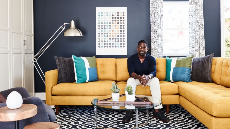 Sterling K. Brown sits in his at-home creative workspace