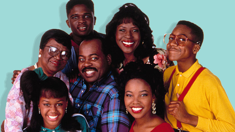 FAMILY MATTERS, (top) Rosetta Le Noire, Darius McCrary, Jo Marie Payton-Noble, Jaleel White, (bot) J