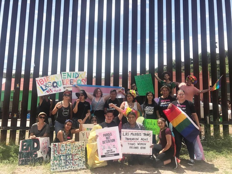 Familia: Trans Queer Liberation Movement members gathered in Nogales, Ariz., to support queer asylum seekers.