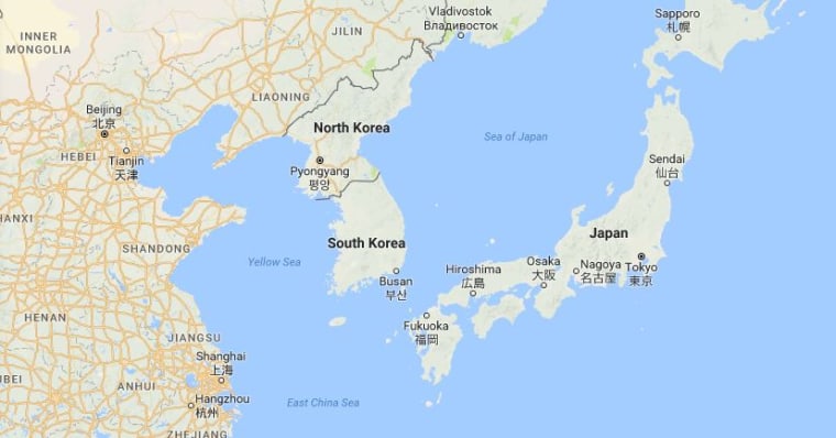 Image: Map showing North Korea and its neighbors