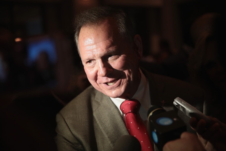 Image: Alabama GOP Senate Candidate Roy Moore Holds Election Night Gathering In Special Election For Session's Seat