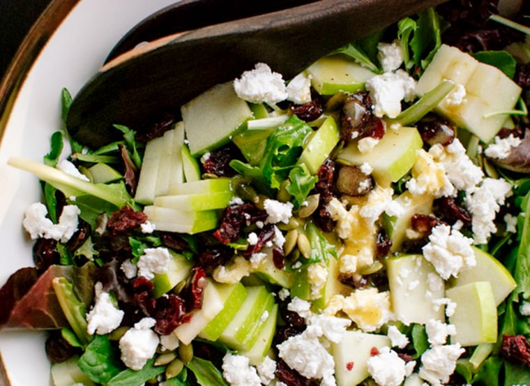 Green Salad with Apples, Cranberries and Pepitas