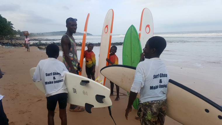 Image: Surf and Impact's Upcoming Surfers Share a Laugh