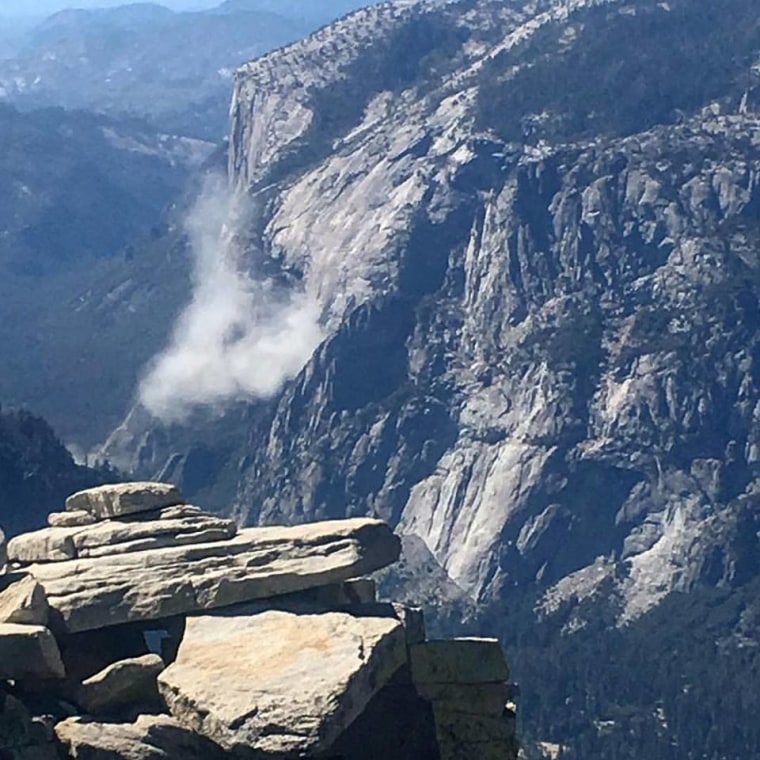 A large rockfall took place on Yosemite National Park's famed El Capitan granite wall on Sept. 27, 2017.