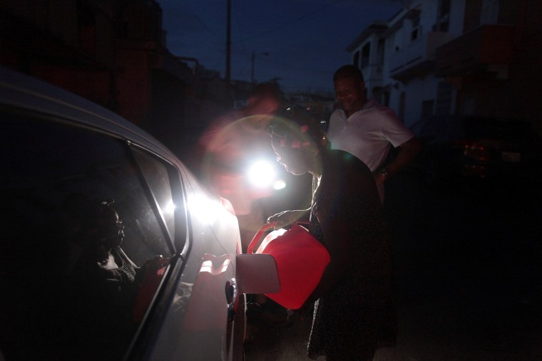Image: Puerto Rico left in the dark at night without electricity