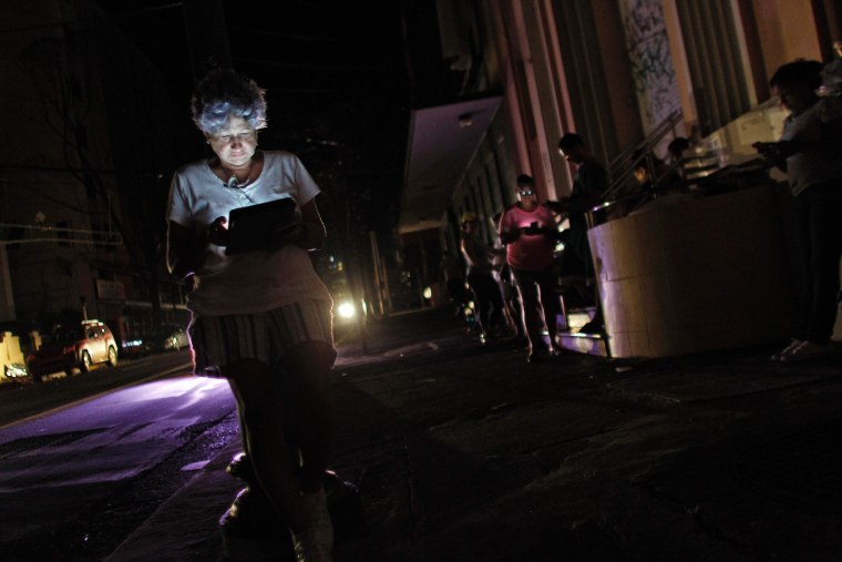 Image: Puerto Rico left in the dark at night without electricity