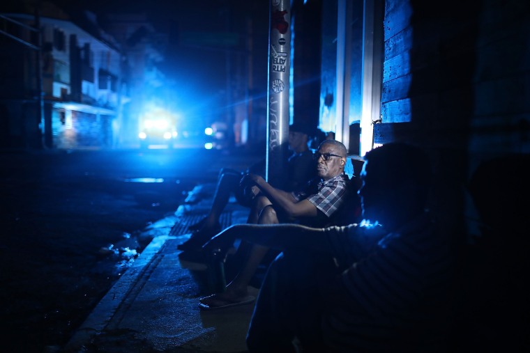 Image: Puerto Rico left in the dark at night without electricity