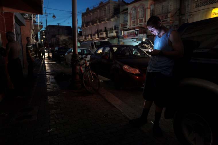 Image: Puerto Rico left in the dark at night without electricity