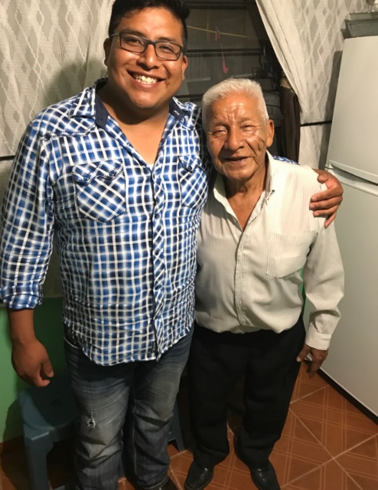 Jose Rivas with his grandfather Jose in Mexico.