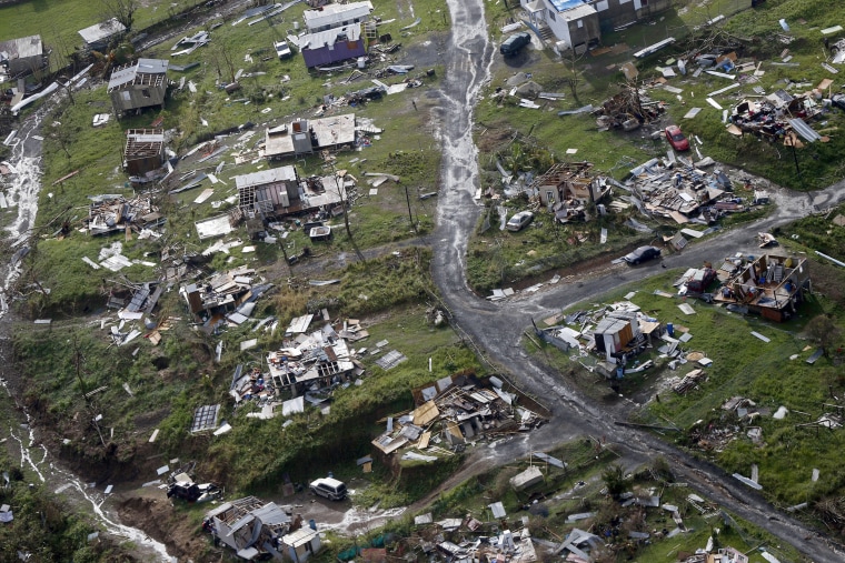 Image: Destroyed communities are seen in the aftermath of Hurricane Maria in Toa Alta, Puerto Rico, Sept. 28, 2017.