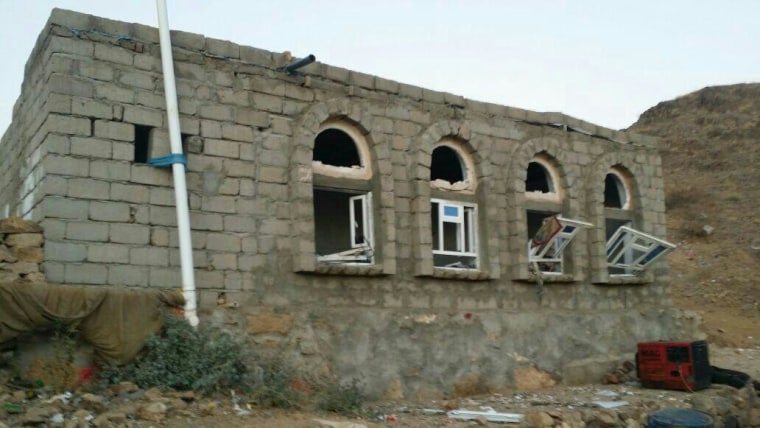 A village structure in the aftermath of the Yemen raid.