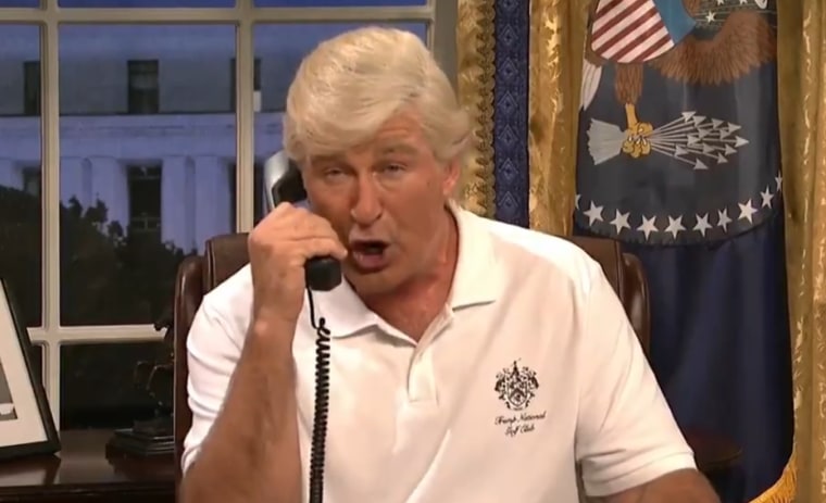 In this screengrab from video, Alec Baldwin portrays President Donald Trump on the season premier of "Saturday Night Live" on Sept. 30, 2017.