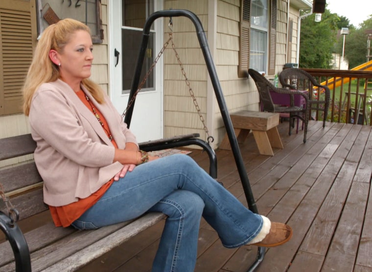 Image: Libby Harris, 45, sits at her home in Tennessee.