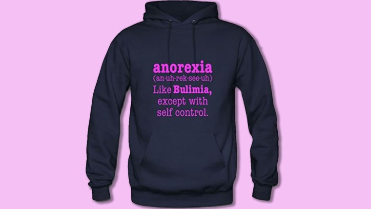 Amazon, anorexia sweatshirt