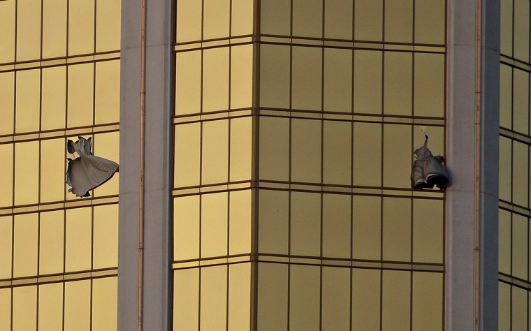 Image: Stephen Paddock's hotel room window