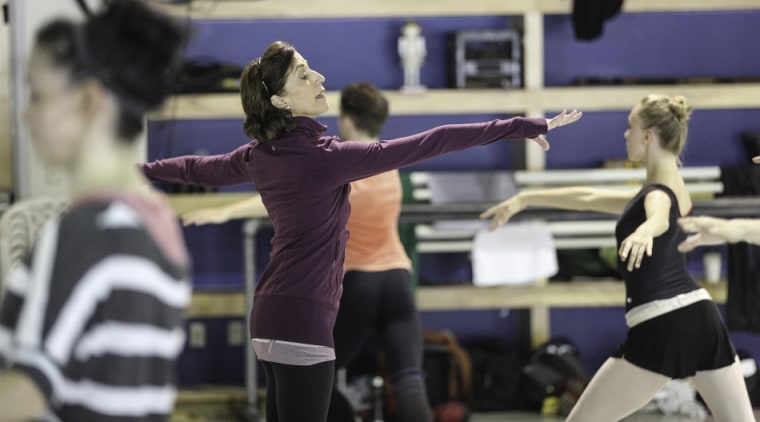 Miami City Ballet Artistic Director, Lourdes Lopez, coaching dancers.