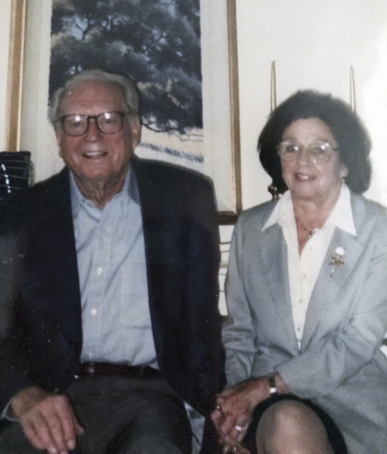 This undated photo provided by their son Michael Rippey shows Charles and Sara Rippey. Charles, 100, and Sara, 98, were unable to leave their Napa, Calif., home, and died when the Tubbs fire swept through. Their bodies were found Monday, Oct. 9, 2017.