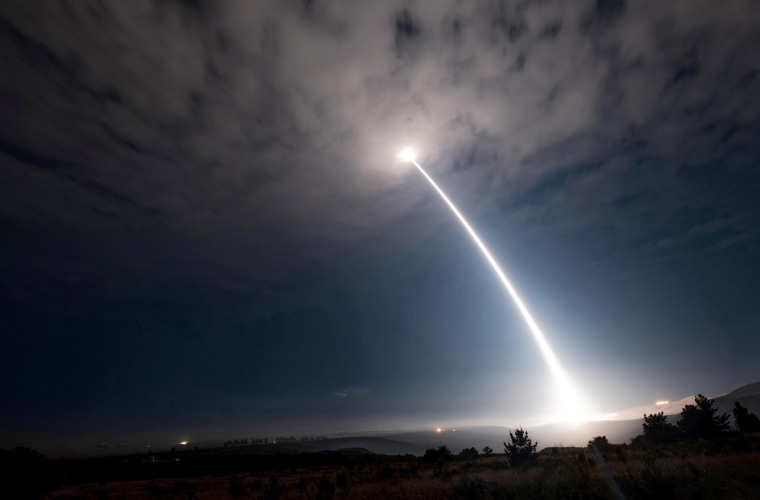 Image: An unarmed Minuteman III intercontinental ballistic missile launches from Vandenberg Air Force Base
