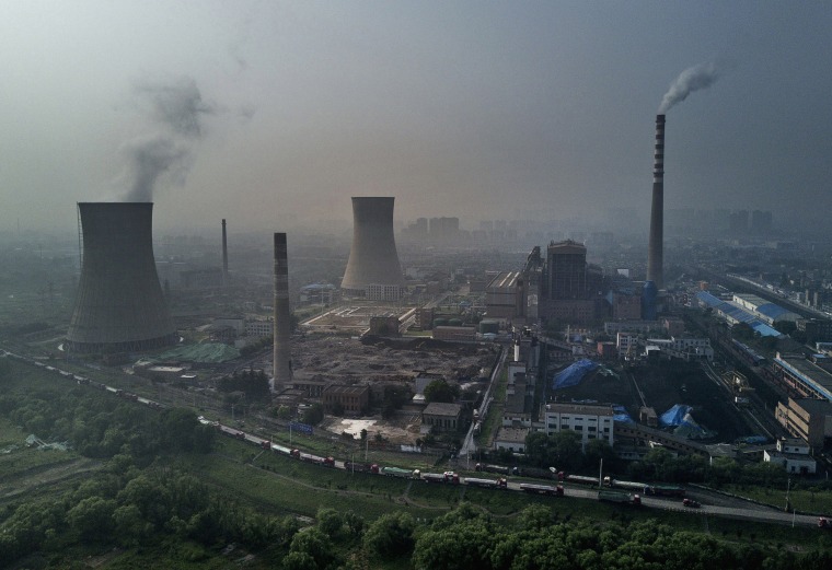 Image: A Chinese state owned coal fired power plant operates in Huainan