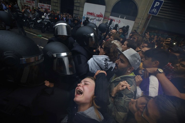 Image: Violence in Catalonia