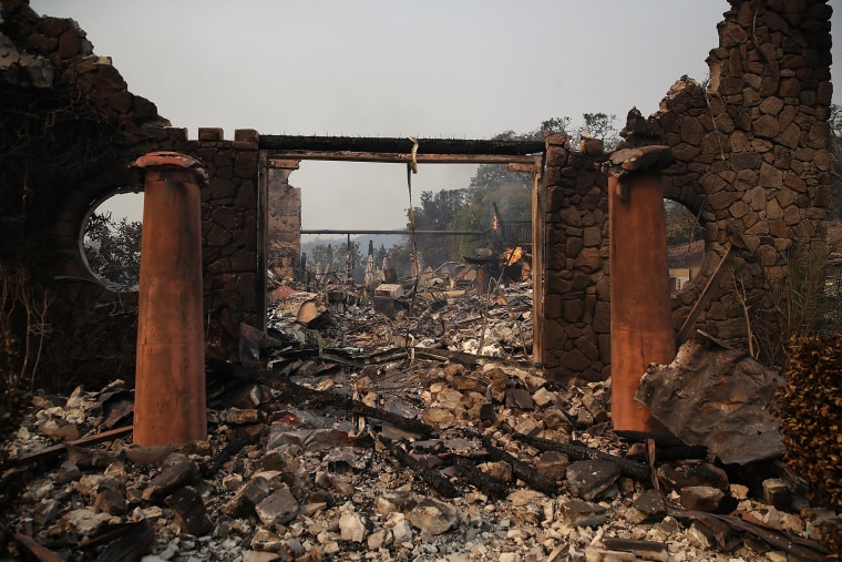 Image: The remains of the fire damaged Signarello Estate winery