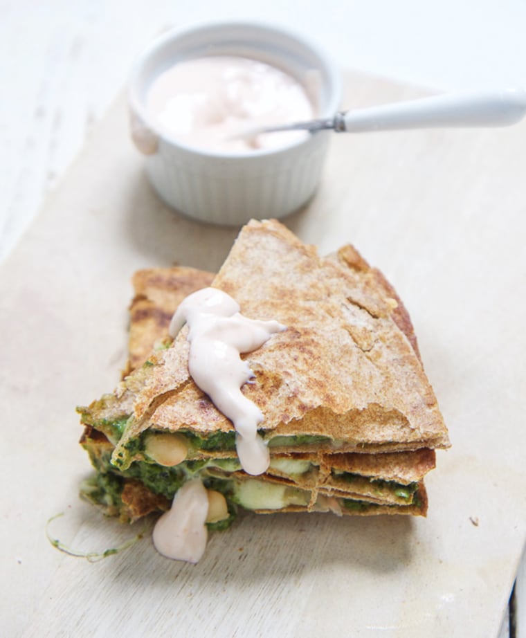 Image: Kale, Spinach and Apple Quesadilla