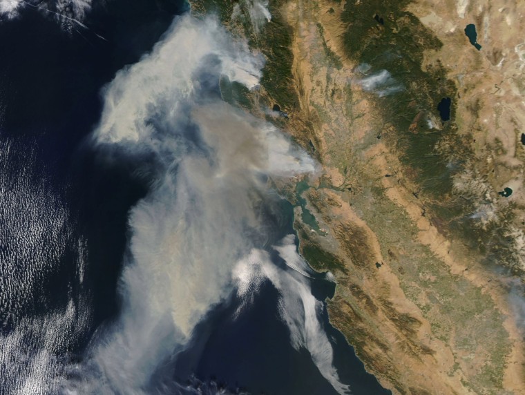 Image: Fires in northern California seen from space