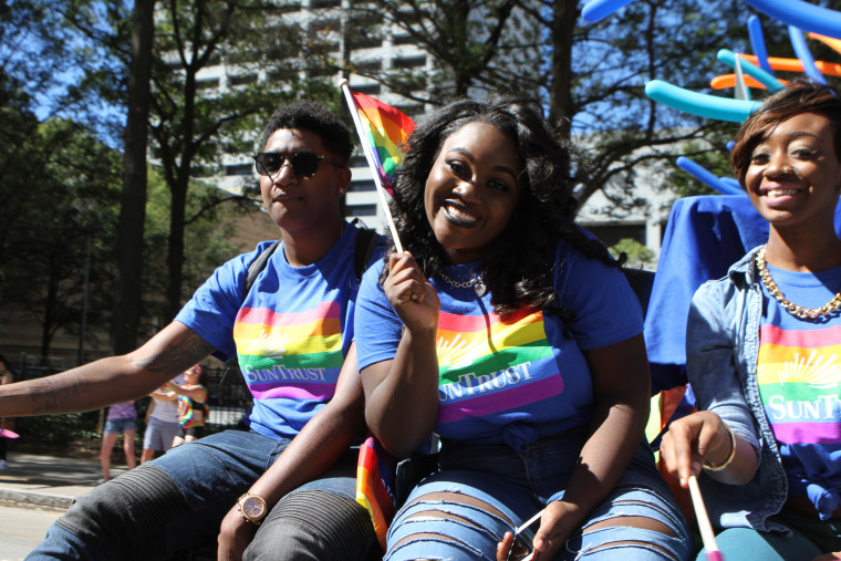 Revelers at the annual Atlanta Pride Festival 