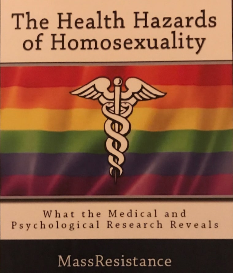 Pamphlet distributed at Values Voter Summit promoting "The Health Hazards of Homosexuality" by Bryan Camenker of Mass Resistance.