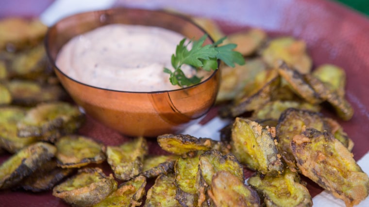 Gail Simmons' Cornmeal-Crusted Pickle Chips