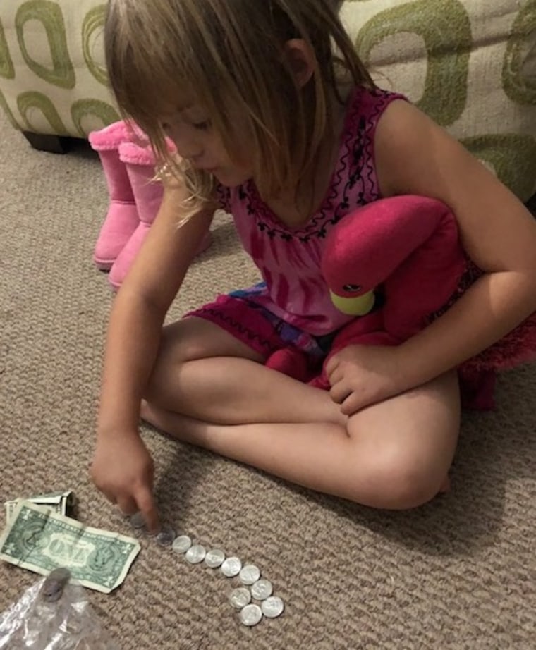 Sunshine Oelfke, 5, emptied her piggy bank in order to buy milk for her classmates.