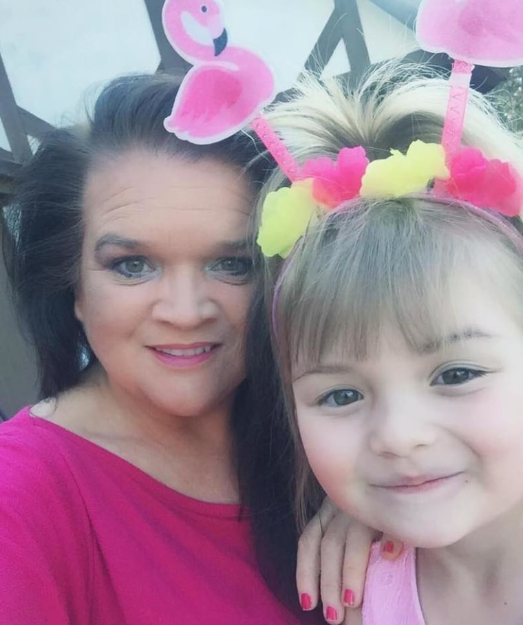 Sunshine with her grandmother, Jackie Oelfke.