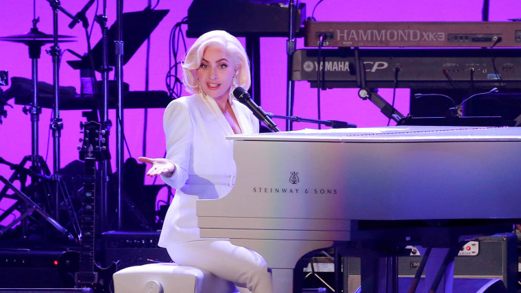 Image: Lady Gaga performs for the five former U.S. presidents, Jimmy Carter, George H.W. Bush, Bill Clinton, George W. Bush, and Barack Obama during a concert at Texas A&amp;M University benefiting hurricane relief efforts in College Station
