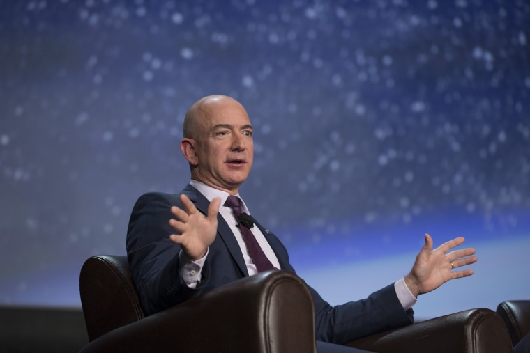 Image: Jeff Bezos speaks during the 32nd Space Symposium
