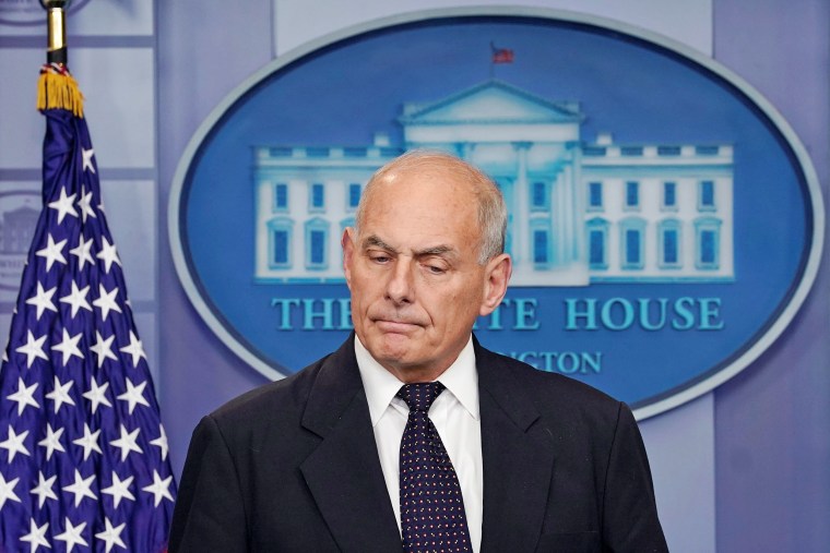 Image: White House Chief of Staff John Kelly speaks during a daily briefing at the White House in Washington