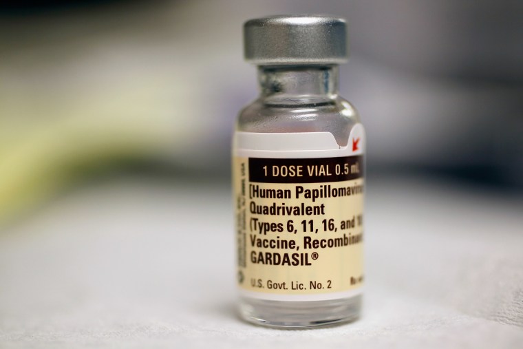 Image: A bottle of the Human Papilloma virus vaccination