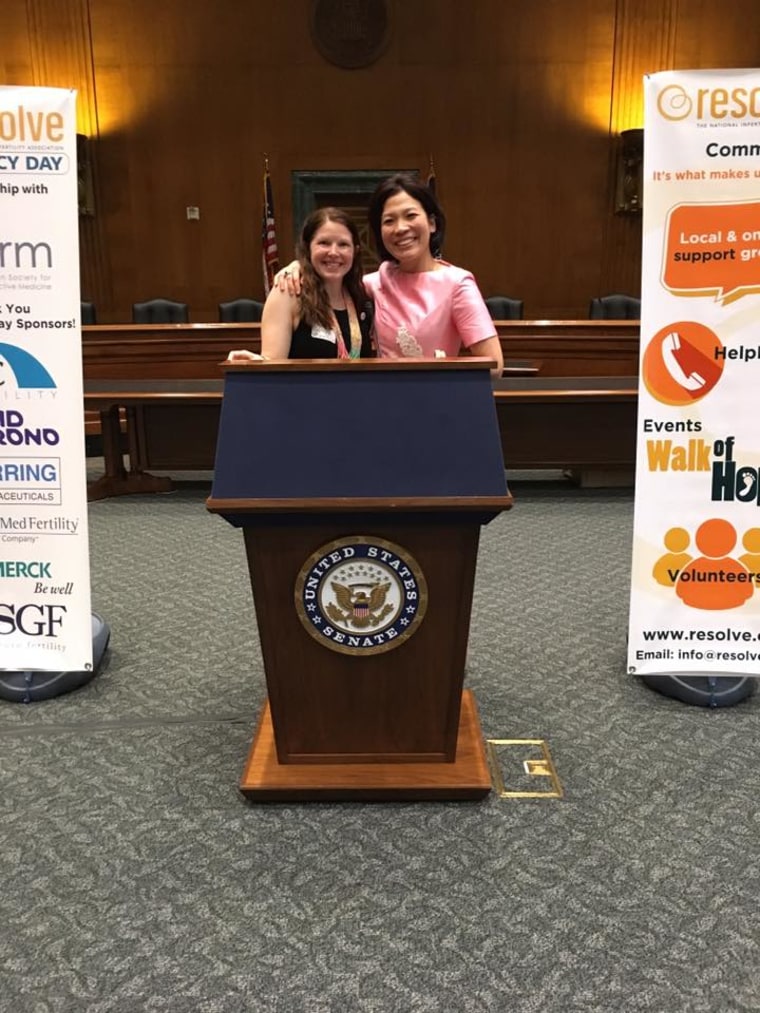 Family-building advocate Annie Kuo (right) with Kelly Garrity at Resolve's Infertility Advocacy Day in Washington, DC
