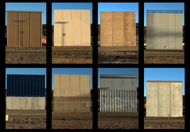 Image: The eight prototypes of President Donald Trump's U.S.-Mexico border wall near San Diego