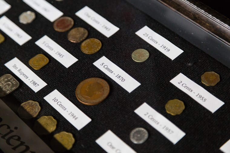 Coins at the Sri Lankan Art and Cultural museum in New York City.