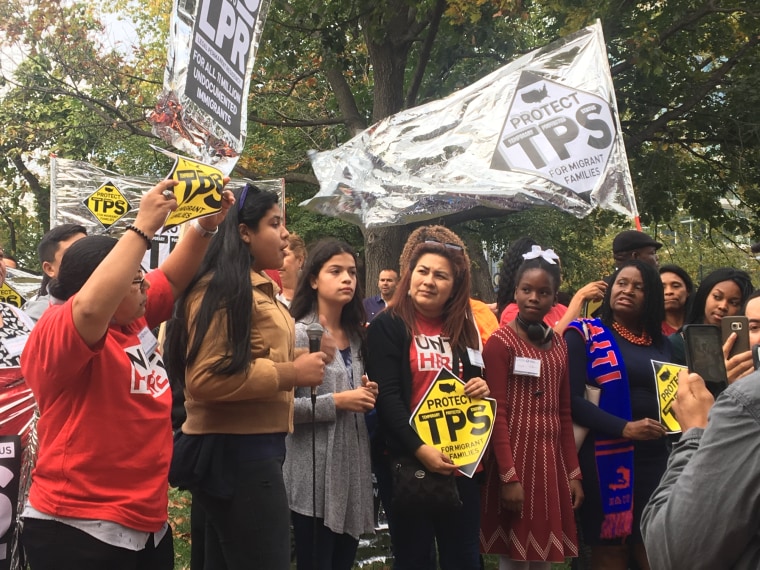 Temporary Protected Status holders chant "TPS Yes! Deportation No!" in Washington D.C.