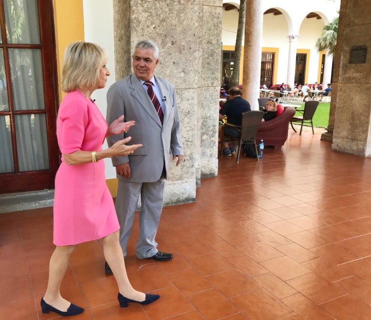 Image: Andrea Mitchell interviews a Cuban doctor