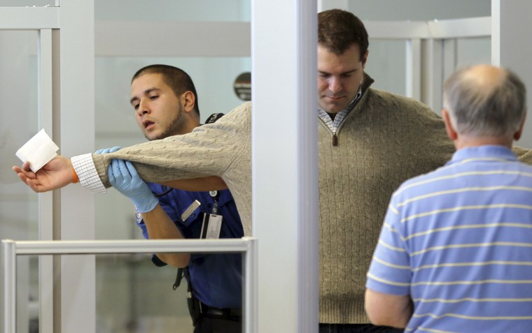 Image: A TSA Security Checkpoint at Newark Liberty International Airport in New Jersey